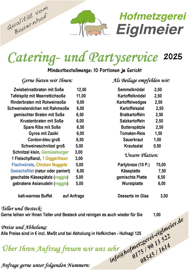 CateringPreisliste